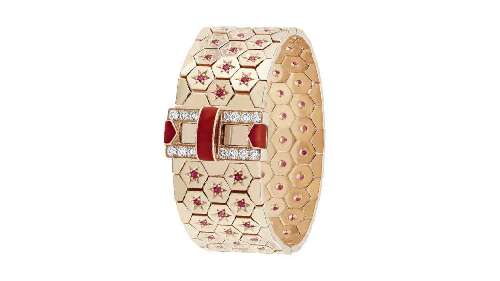 Van Cleef & Arpels bracelet in 18 karat rose gold with diamonds, coral and rubies image