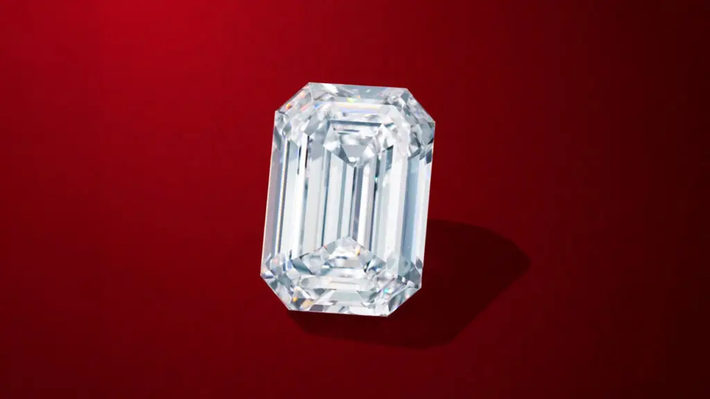 An unmounted emerald-cut, 18.88-carat, D-flawless, type IIa diamond at Christie's image