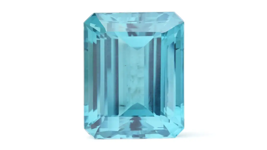 An unmounted emerald-cut, 33.66-carat indicolite tourmaline at Christie's image