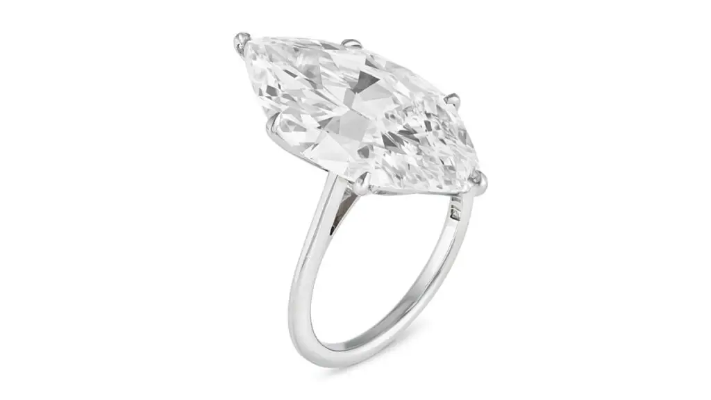 This ring bears a marquise brilliant-cut, 8.85-carat, D, internally flawless, type IIa diamond at Christie's