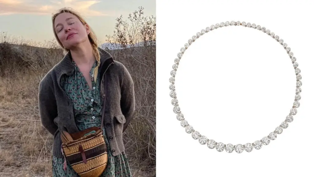 Carrie Imberman and an Art Deco diamond riviere necklace by Tiffany and Co image