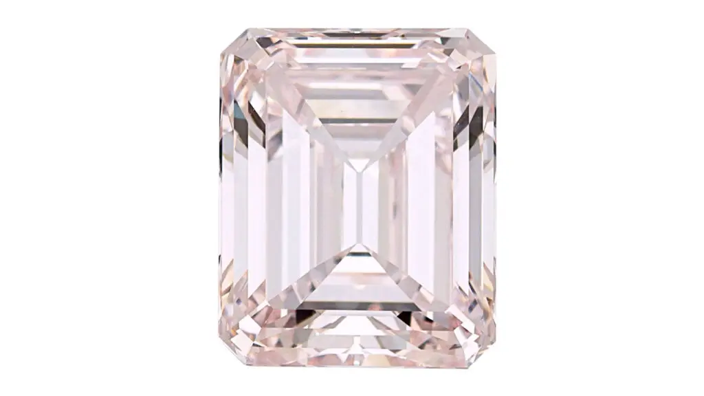 An unmounted emerald-cut, 4.93-carat, light-pink, VS1 diamond at Heritage Auctions image