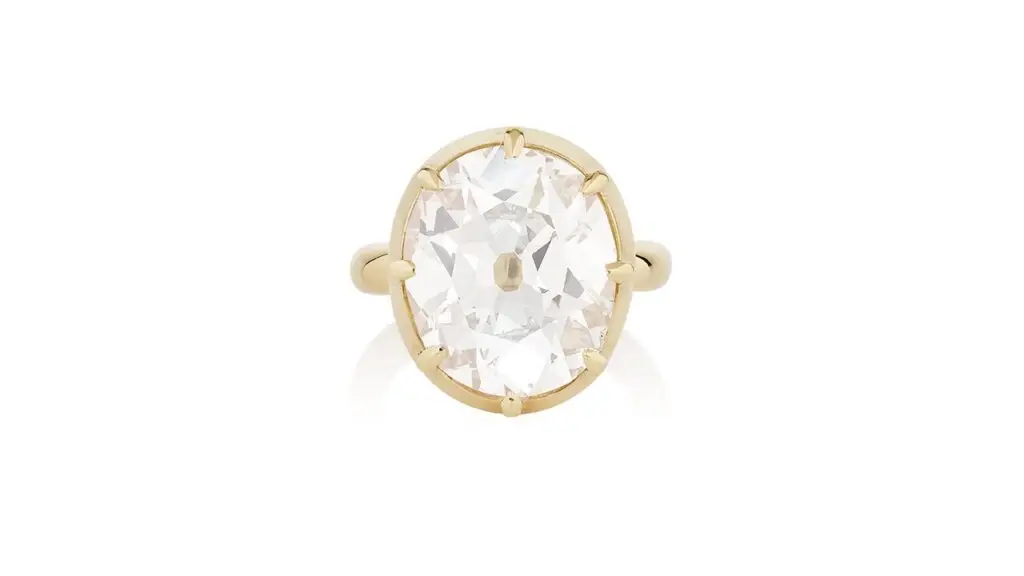 Ring, bearing an old-cut, 10.08-carat, light-brown-pink, type IIa Golconda diamond at Phillips image
