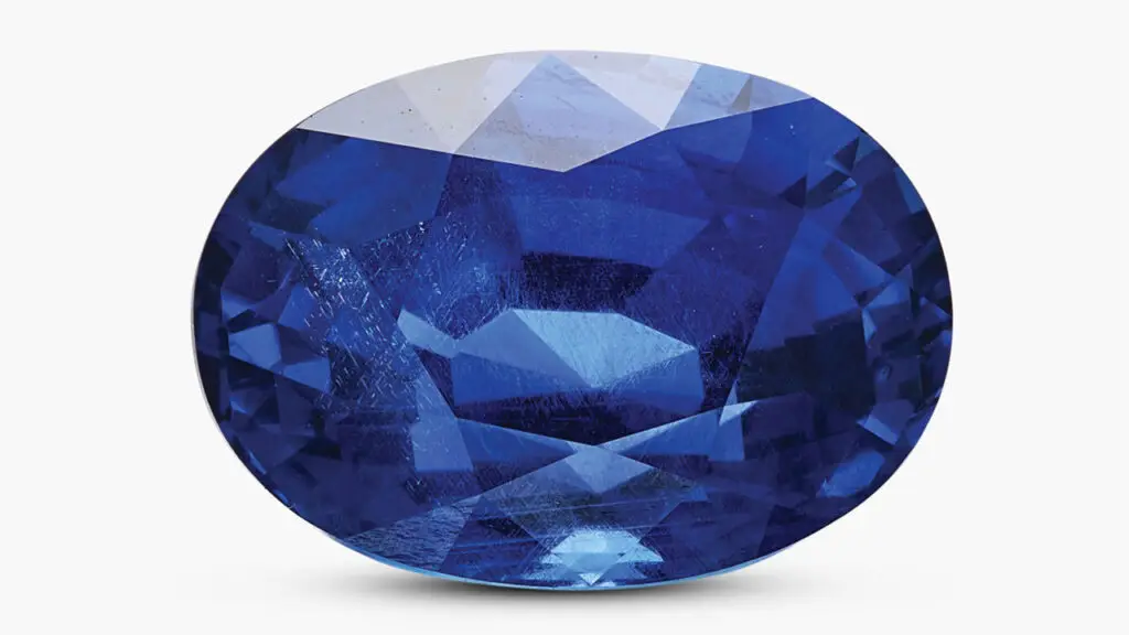 An unmounted oval-shaped, 11.84-carat Ceylon sapphire at Sotheby's image