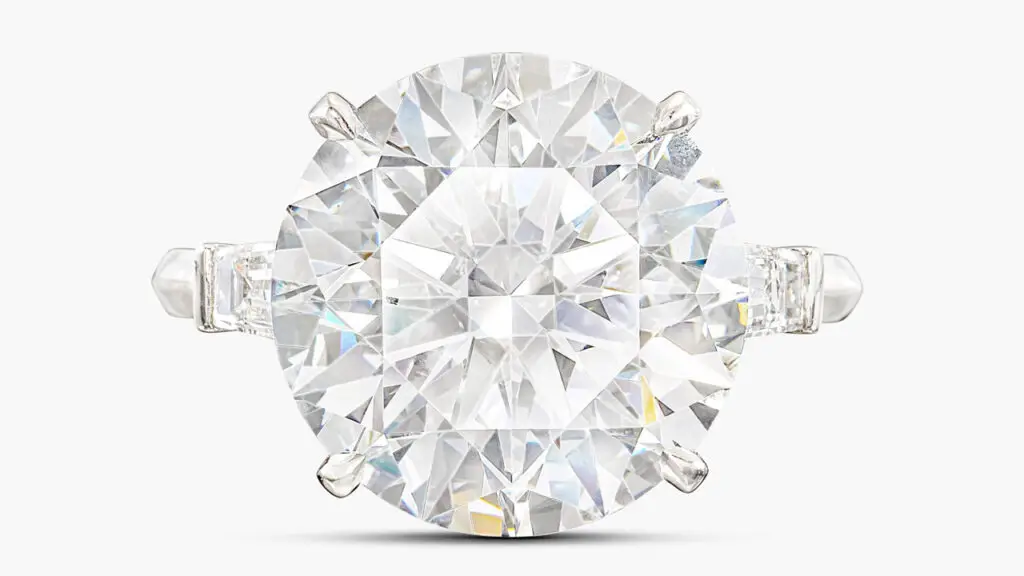 Graff made this ring, bearing a brilliant-cut, 10.45-carat, D, VVS1 diamond that has the potential to be internally flawless at Sotheby's image