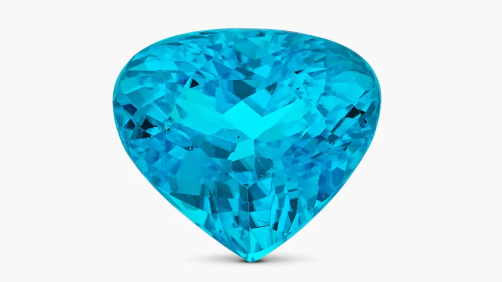 An unmounted modified triangle-shaped, 6.11-carat Mozambique Paraíba tourmaline at Sotheby's image