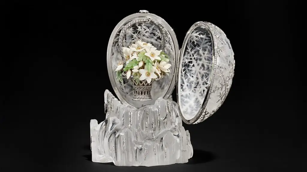 The diamond-studded Fabergé Winter Egg, which sold at Christie’s London in December image