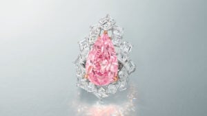 The 8.41-carat pink-diamond ring at Christie's image