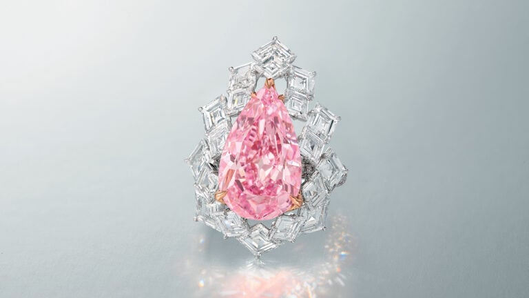 The 8.41-carat pink-diamond ring at Christie's image