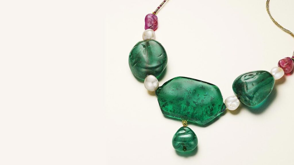 This Mughal multi-gem and emerald necklace at Christie's image