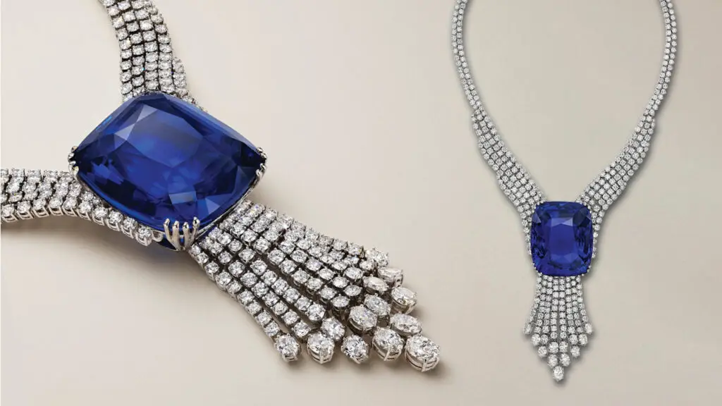 Necklace containing unheated Ceylon sapphire known as the Blue Belle at Christie's image