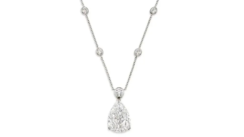 Graff pendant necklace with a pear modified brilliant-cut diamond at Christie's image
