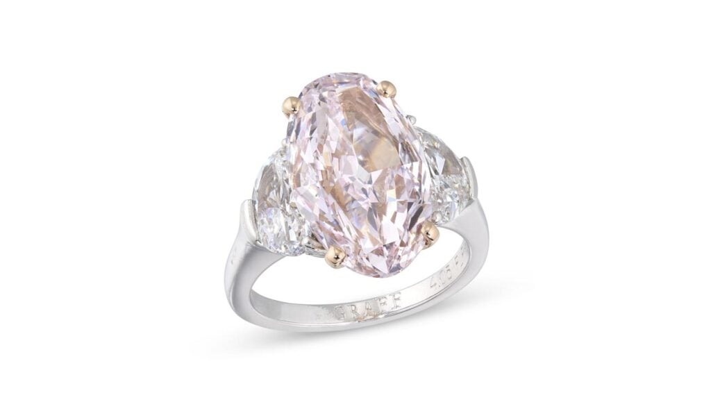 Graff oval pink diamond ring at Christie's image