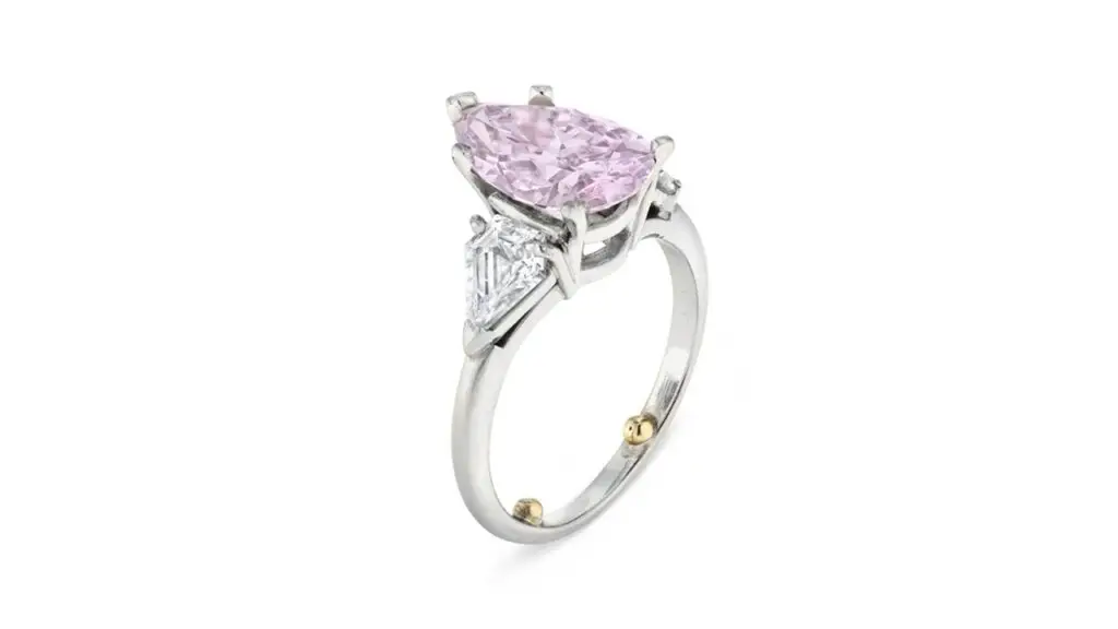 Ring featuring pear brilliant-cut diamond center stone at Christie's image