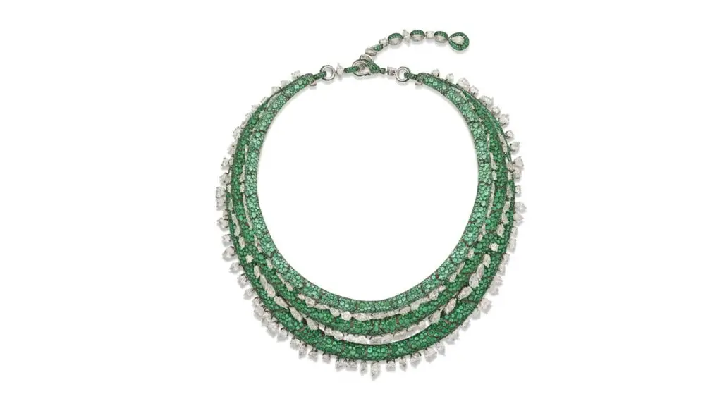De Grisogono flexible emerald and diamond necklace at Christie's image