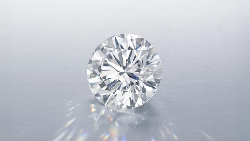 Unmounted round brilliant-cut D-flawless diamond at Christie's image
