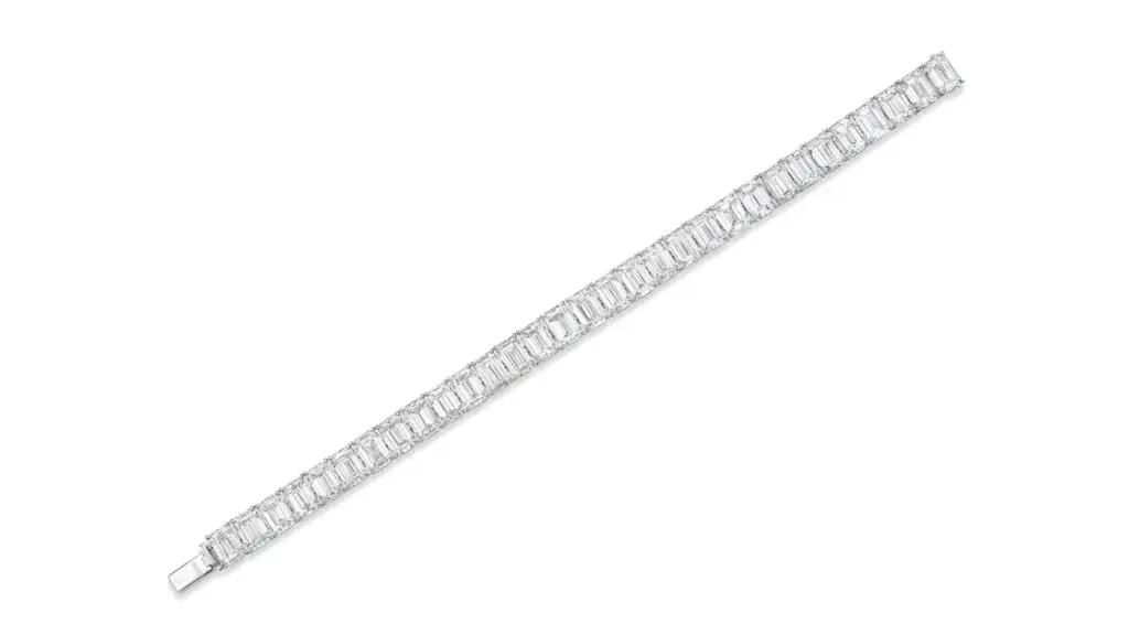Bracelet featuring 31 emerald-cut, G to I, IF to VS2 diamonds at Christie's image