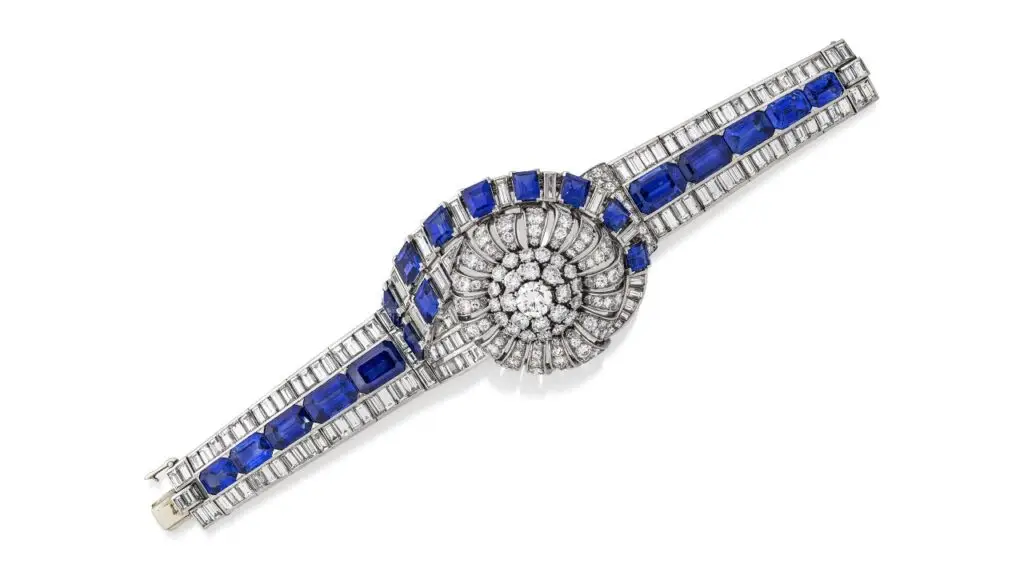 Diamond and sapphire bracelet at Christie's image