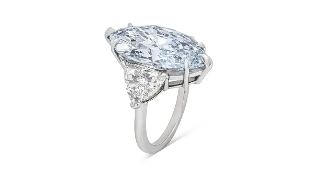 Marquise blue diamond ring at Christie's image