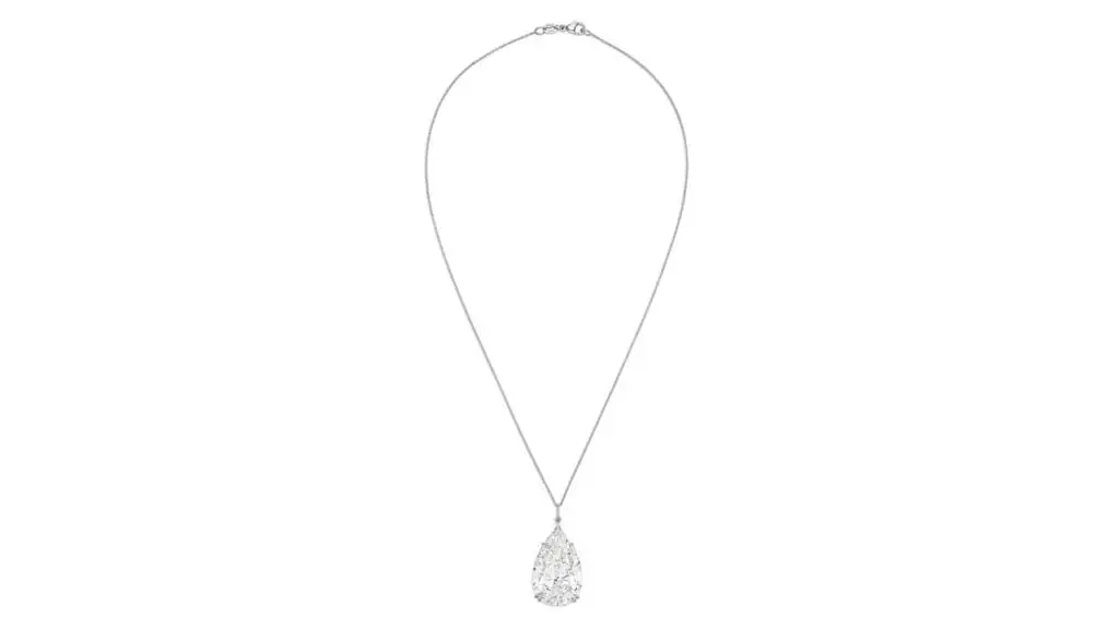 Necklace featuring a pear brilliant-cut diamond pendant at Christie's image