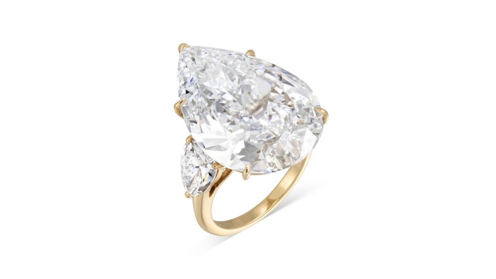 Pear-shaped, Reza diamond ring at Christie's image