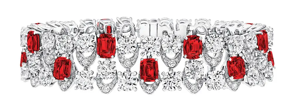 Image of a diamond and ruby bracelet by Graff