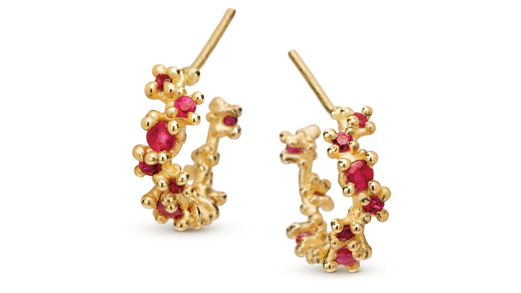 Image of ruby earrings by Ruth Tomlinson