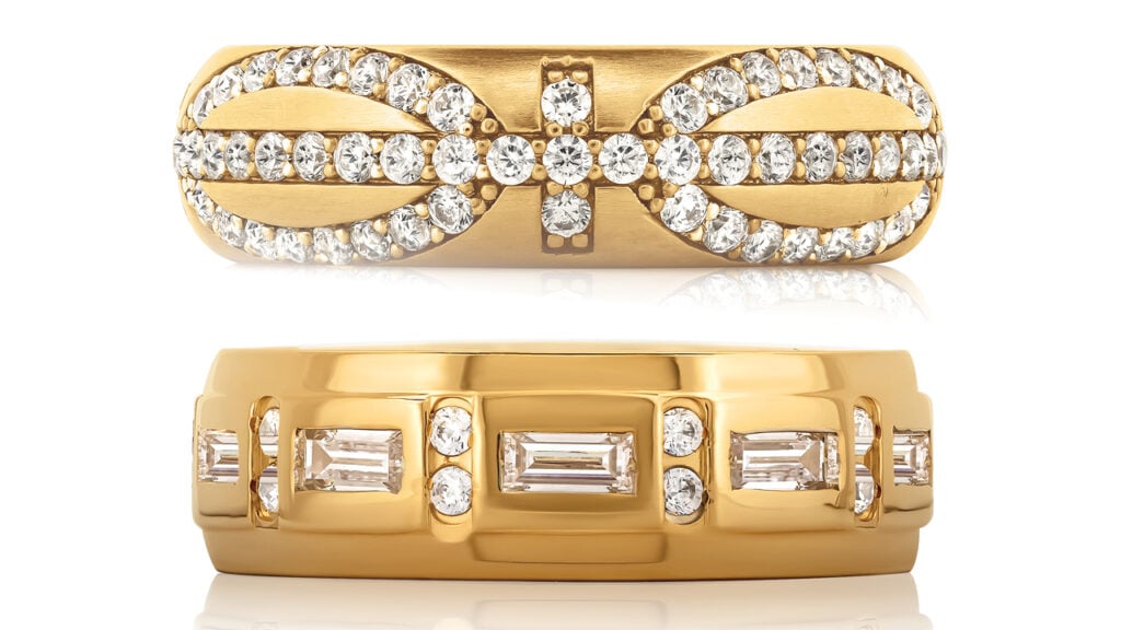 Gold and diamond bands from Frederick Goldman image