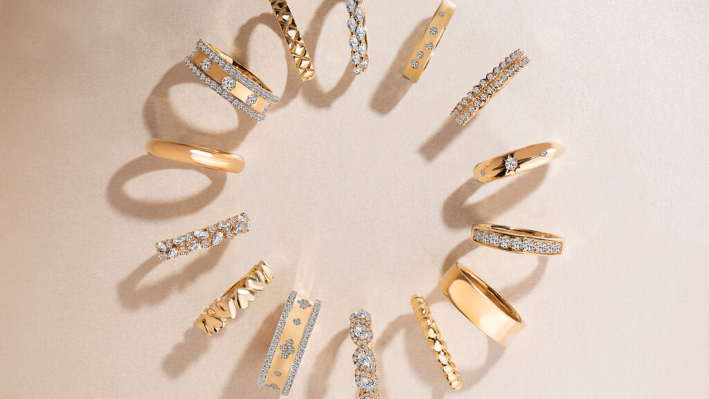A selection of gold and diamond bands image