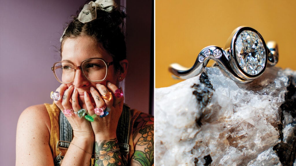 Chelsea Mead with a custom-made ring from Honey Designs Jewelry image