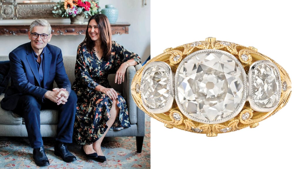 Ari and Corina Madilian with Agnes ring image