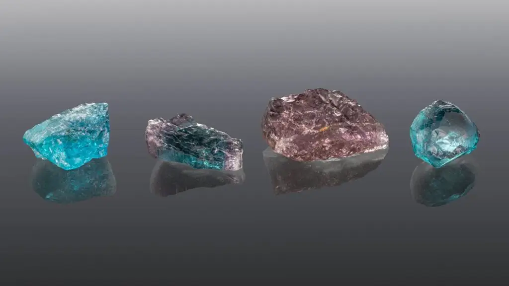 A range of colored rough Paraiba tourmaline from a new deposit in Ethiopia image