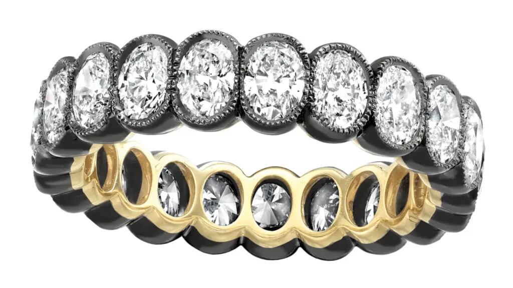 Millegrain eternity band with oval diamonds by Jessica McCormack image