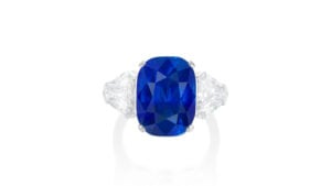 The Bulgari ring featuring a 9.86-carat sapphire at Phillips image