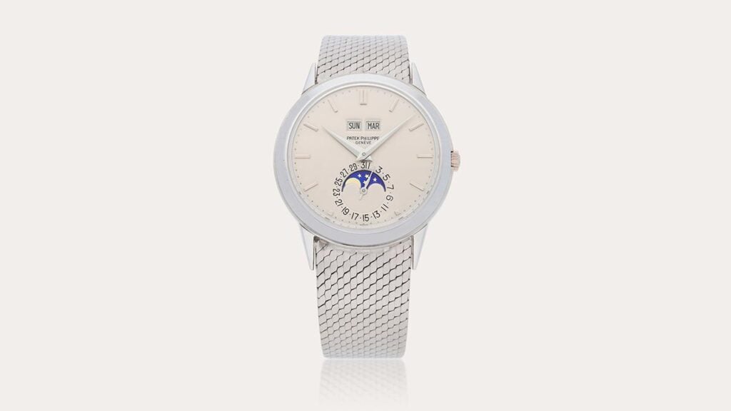Patek Philippe white gold wristwatch at Sotheby's image