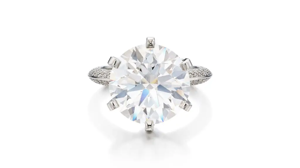 Tiffany & Co. ring featuring a brilliant-cut D-color, internally flawless with brilliant-cut diamond shoulders at Sotheby's image