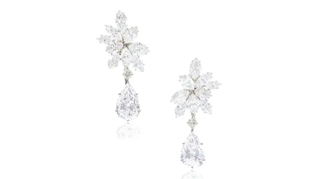Van Cleef & Arpels marquise-shaped diamond earrings at Sotheby's image