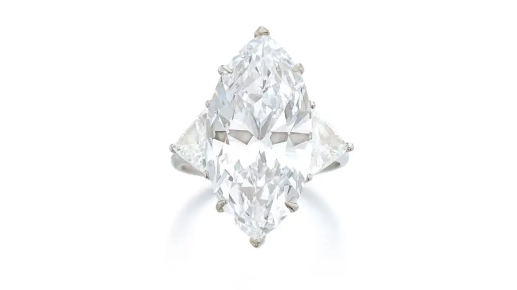Marquise-shaped diamond ring at Sotheby's image