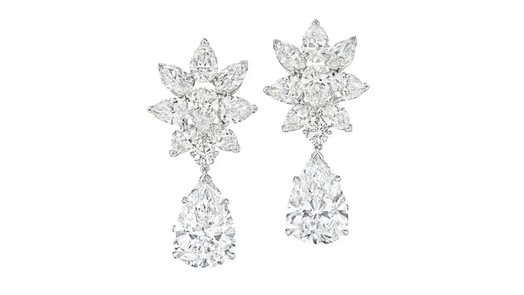 A pair of Van Cleef & Arpels diamond pendant earrings at Christie's image
