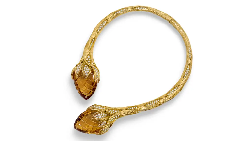 Citrine, diamond and gold collar, 1972 image