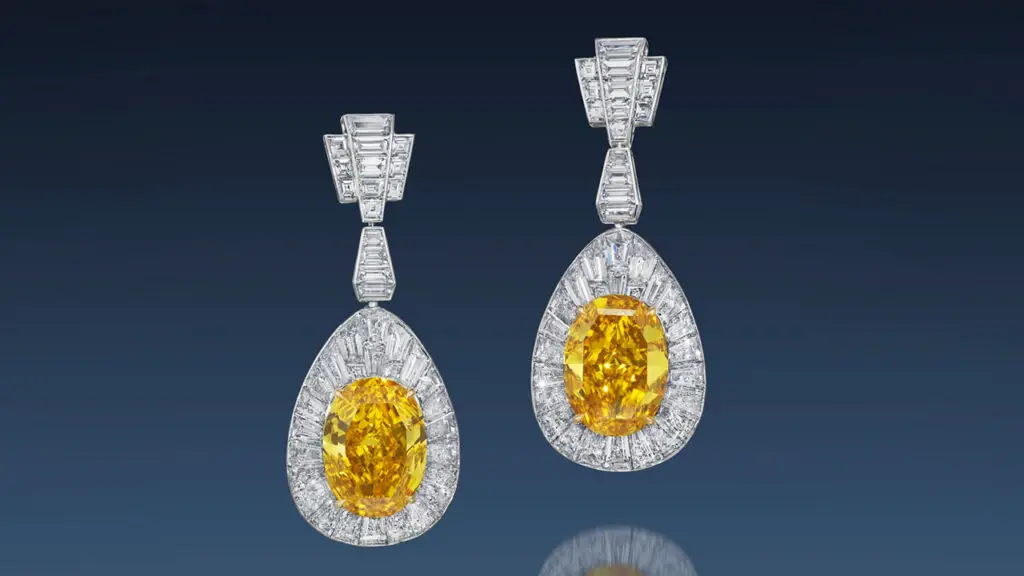 Pair of earrings named the Oriental Sunrise at Christie’s Magnificent Jewels auction image
