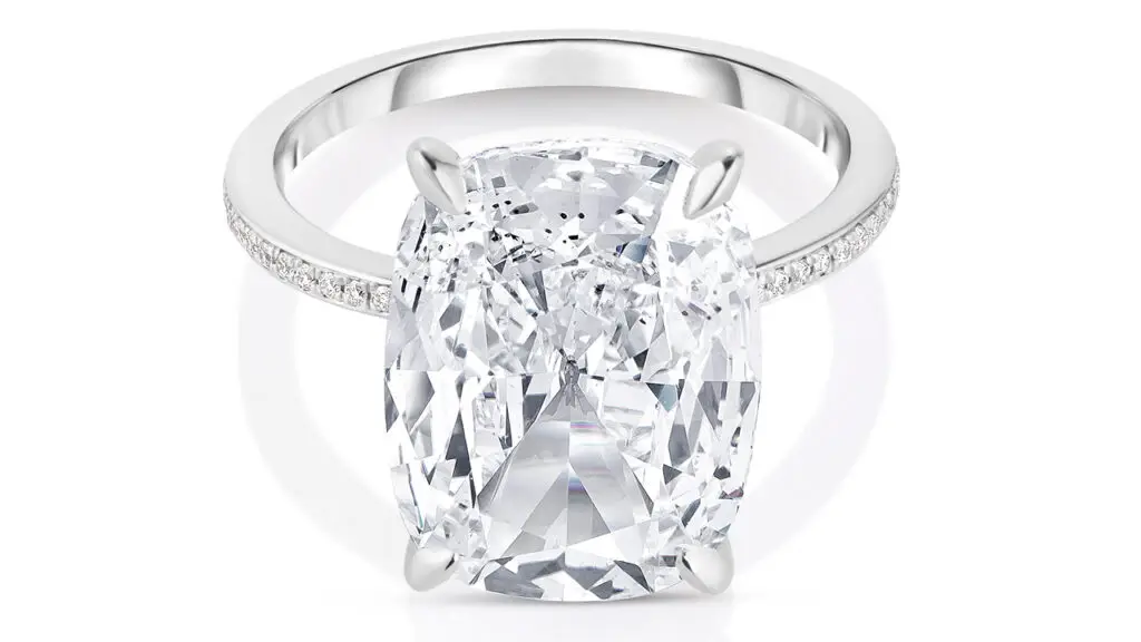 Cushion diamond ring by designer Douglas Elliott for New York retailer Marisa Perry image