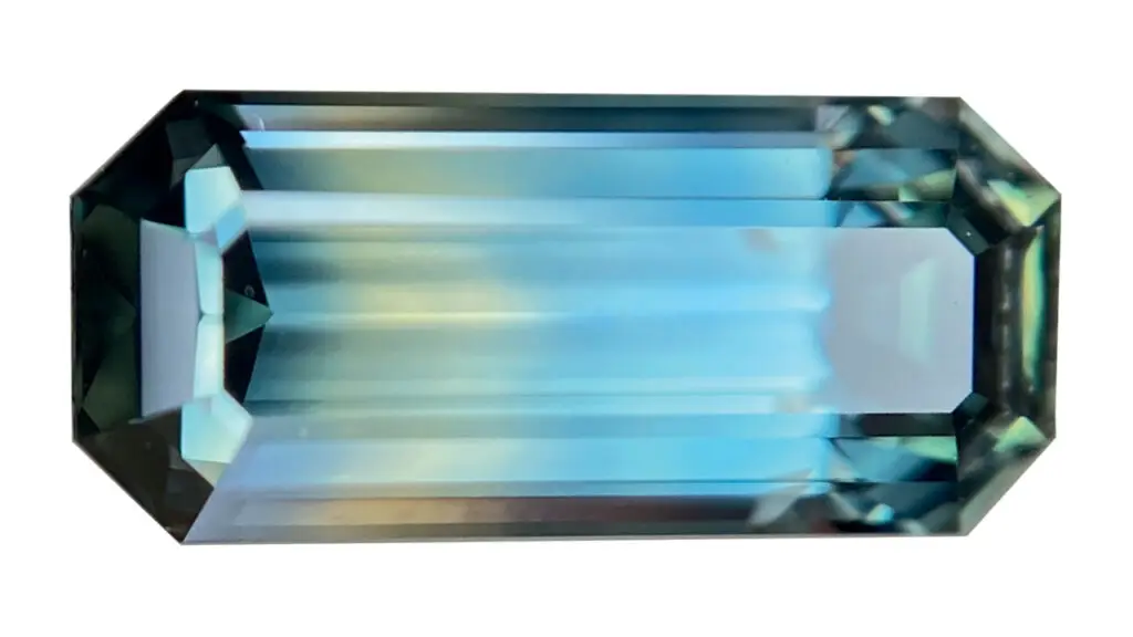 A parti-colored Montana sapphire cut by Kory Pettman image