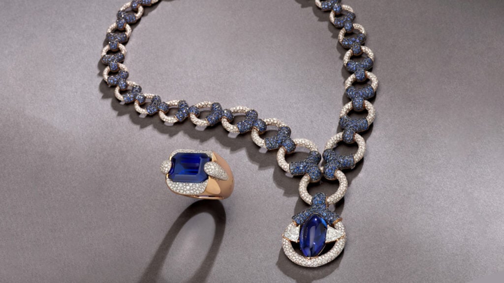 Eye of Tanzanite necklace and Pin Up ring from the Pomellato Stile Libero collection image