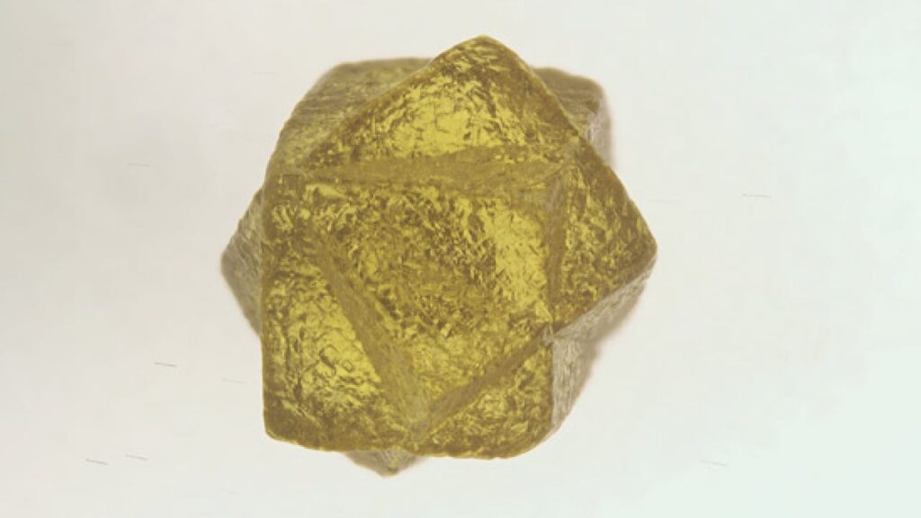 The vivid-orangey-yellow diamond examined by the GIA image