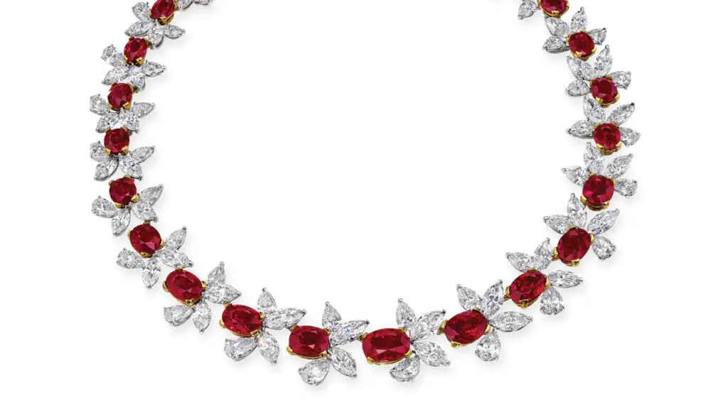 Necklace featuring 26 Burmese rubies from Christie's image