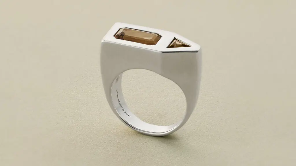 Nina Runsdorf House ring in sterling silver with brown topaz image
