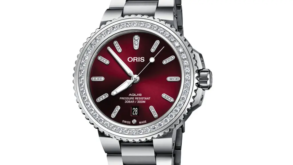 Image of Oris Aquis Date with synthetic diamonds