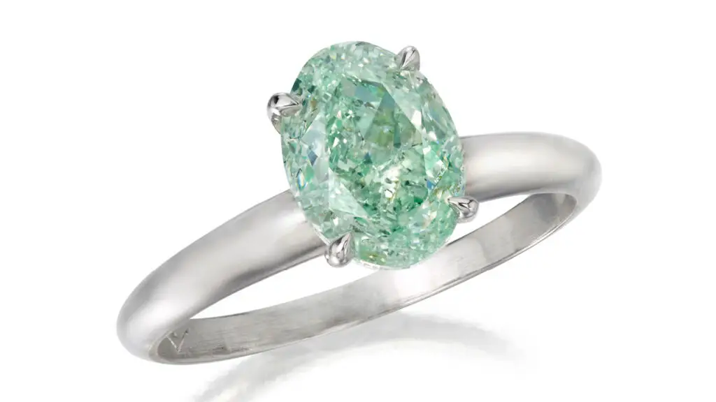 Green diamond ring at Phillips image