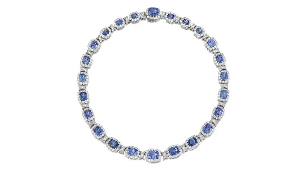 Sapphire and diamond necklace at Phillips image